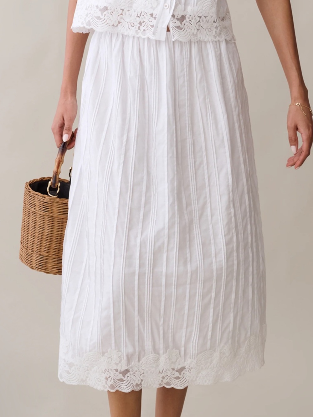 Sorella Iza White Cotton Skirt NWT Size XS Few Moda